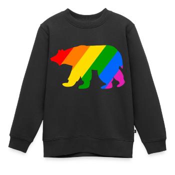 Regenbogen Eisbär - Kinder Premium Organic Sweatshirt - Schwarz - Vorne - AI Model Kid Female (0cm)