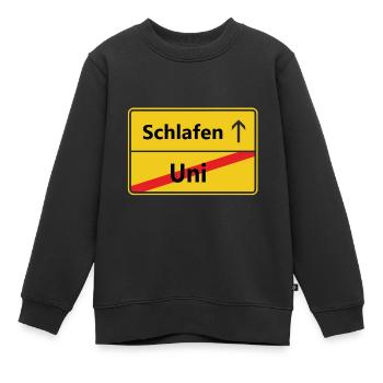 Uni? Schlafen - Kinder Premium Organic Sweatshirt - Schwarz - Vorne - AI Model Kid Female (0cm)