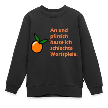 Je hais les mauvais jeux de mots - Sweat Premium enfant bio - noir - Devant - AI Model Kid Female (0cm)