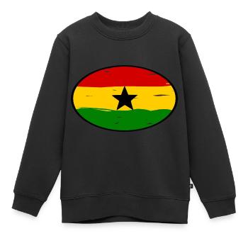 Autocollants Ghana - Sweat Premium enfant bio - noir - Devant - AI Model Kid Female (0cm)