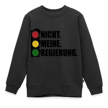 Ampel - Nicht meine Regierung - Spruch - Kinder Premium Organic Sweatshirt - Schwarz - Vorne - AI Model Kid Female (0cm)