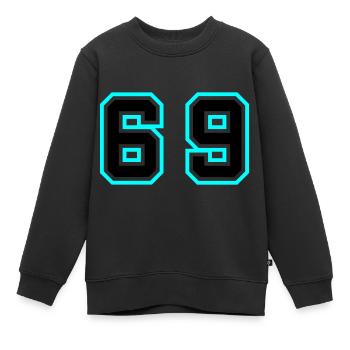 69 Zahl Symbol - Kinder Premium Organic Sweatshirt - Schwarz - Vorne - AI Model Kid Female (0cm)