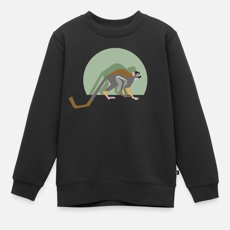 Singe écureuil - Sweat Premium enfant bio - noir