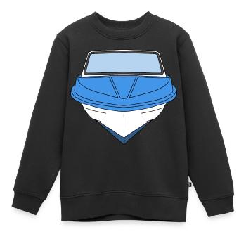 Bateau GDR Ibis Dessin Ossi Est Ostalgie - Sweat Premium enfant bio - noir - Devant - AI Model Kid Female (0cm)