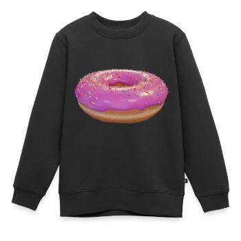 Rosa Donut mit Streuseln - Kinder Premium Organic Sweatshirt - Schwarz - Vorne - AI Model Kid Female (0cm)