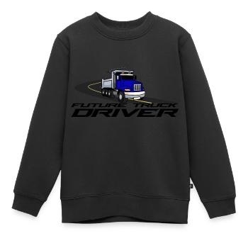Chauffeur de camion - Futur chauffeur de camion - Sweat Premium enfant bio - noir - Devant - AI Model Kid Female (0cm)