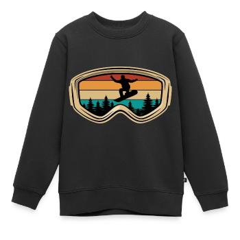 Snowboard, Halfpipe, Sports d’hiver, Vacances au ski - Sweat Premium enfant bio - noir - Devant - AI Model Kid Female (0cm)