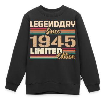 1945 Millésime 1945 Anniversaire Né En 1945 - Sweat Premium enfant bio - noir - Devant - AI Model Kid Female (0cm)