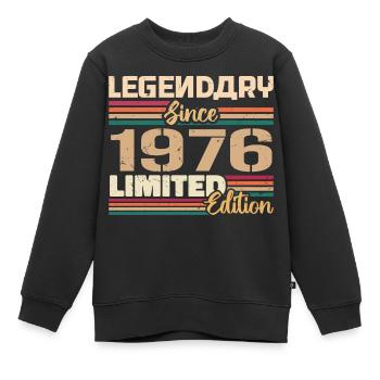 1976 Millésime 1976 Anniversaire Né En 1976 - Sweat Premium enfant bio - noir - Devant - AI Model Kid Female (0cm)