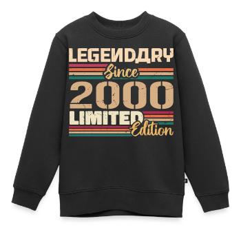 Millésime 2000 2000 Anniversaire né en 2000 - Sweat Premium enfant bio - noir - Devant - AI Model Kid Female (0cm)