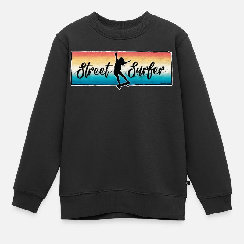 Surfeuse de rue - Sweat Premium enfant bio - noir