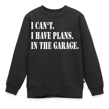 Garage Plans - Kids Premium Organic Sweatshirt - black - Front - AI Model Kid Female (0cm)