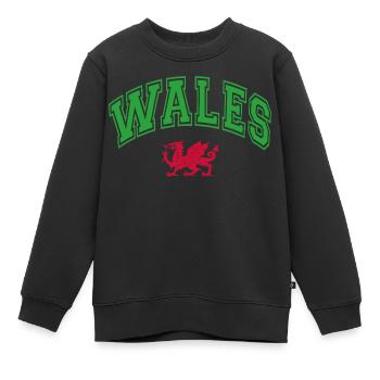 Drapeau du Pays de Galles - Sweat Premium enfant bio - noir - Devant - AI Model Kid Female (0cm)