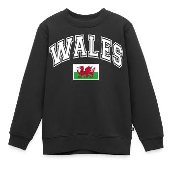 Drapeau du Pays de Galles - Sweat Premium enfant bio - noir - Devant - AI Model Kid Female (0cm)