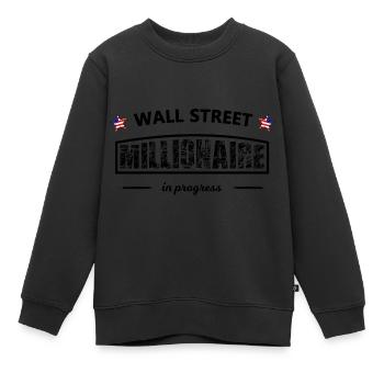 Les millionnaires de Wall Street - Sweat Premium enfant bio - noir - Devant - AI Model Kid Female (0cm)