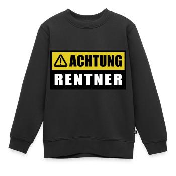 Achtung Rentner - Kinder Premium Organic Sweatshirt - Schwarz - Vorne - AI Model Kid Female (0cm)