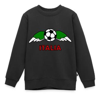 La nation du football Italie - Sweat Premium enfant bio - noir - Devant - AI Model Kid Female (0cm)