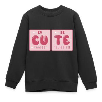 Sweet Copper Tellerium Chimie Mignonne Chimiste Flirt - Sweat Premium enfant bio - noir - Devant - AI Model Kid Female (0cm)