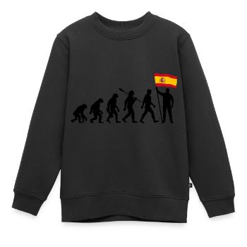 Spanien - Evolution - Flagge - Nation - Kinder Premium Organic Sweatshirt - Schwarz - Vorne - AI Model Kid Female (0cm)