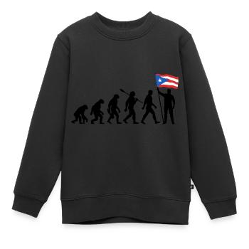Puerto Rico - Evolution - Flagge - Nation - Kinder Premium Organic Sweatshirt - Schwarz - Vorne - AI Model Kid Female (0cm)