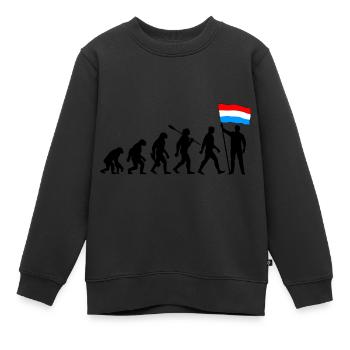Luxemburg - Evolution - Flagge - Nation - Kinder Premium Organic Sweatshirt - Schwarz - Vorne - AI Model Kid Female (0cm)