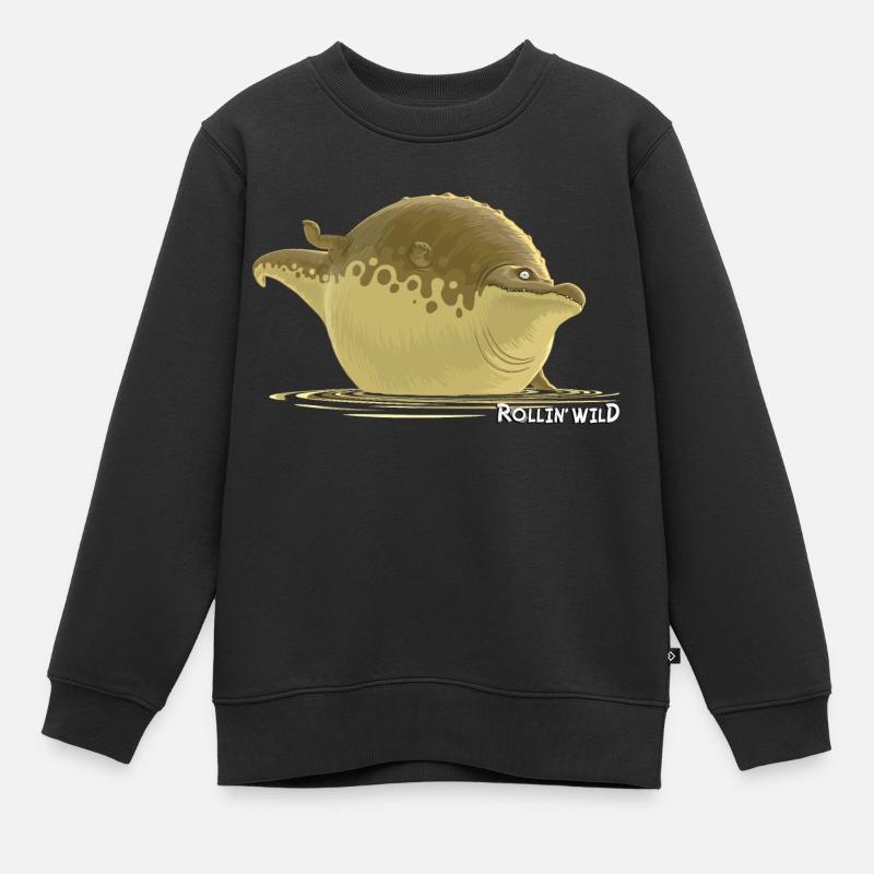 Rollin' Wild - Crocodile - Sweat Premium enfant bio - noir