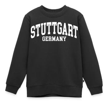 Stuttgart - Sweat Premium enfant bio - noir - Devant - AI Model Kid Female (0cm)