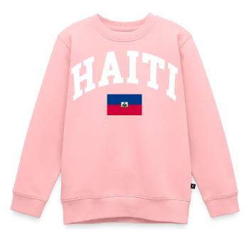Haiti Flagge - Kinder Premium Organic Sweatshirt - Rosa - Vorne - AI Model Kid Female (0cm)