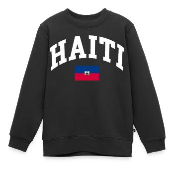 Drapeau d’Haïti - Sweat Premium enfant bio - noir - Devant - AI Model Kid Female (0cm)