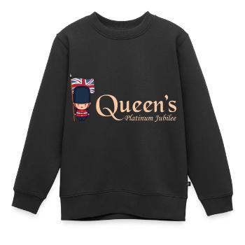 Jubilé de platine de la monarchie britannique 70e année - Sweat Premium enfant bio - noir - Devant - AI Model Kid Female (0cm)