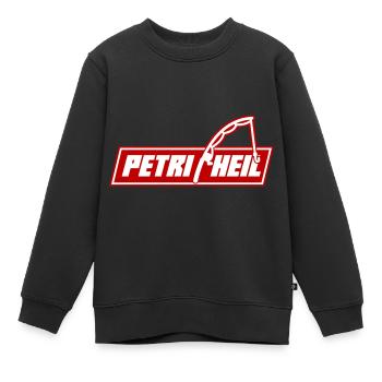 Petri Heil Fischer Spruch - Kinder Premium Organic Sweatshirt - Schwarz - Vorne - AI Model Kid Female (0cm)