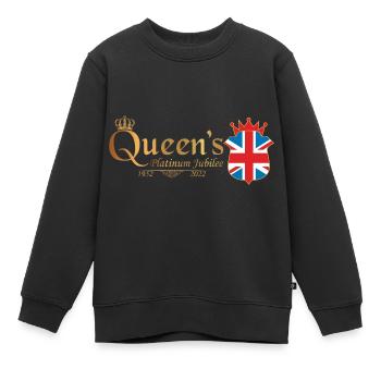 Jubilé de platine de la monarchie britannique 70e année - Sweat Premium enfant bio - noir - Devant - AI Model Kid Female (0cm)