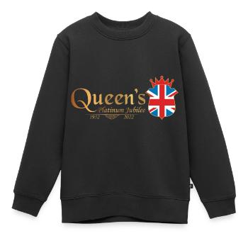 Jubilé de platine de la monarchie britannique 70e année - Sweat Premium enfant bio - noir - Devant - AI Model Kid Female (0cm)