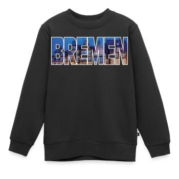 Brême - Sweat Premium enfant bio - noir - Devant - AI Model Kid Female (0cm)
