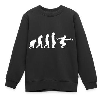 Pétanque Pétanque Idée cadeau De Pétanque Boccia Evolution - Sweat Premium enfant bio - noir - Devant - AI Model Kid Female (0cm)