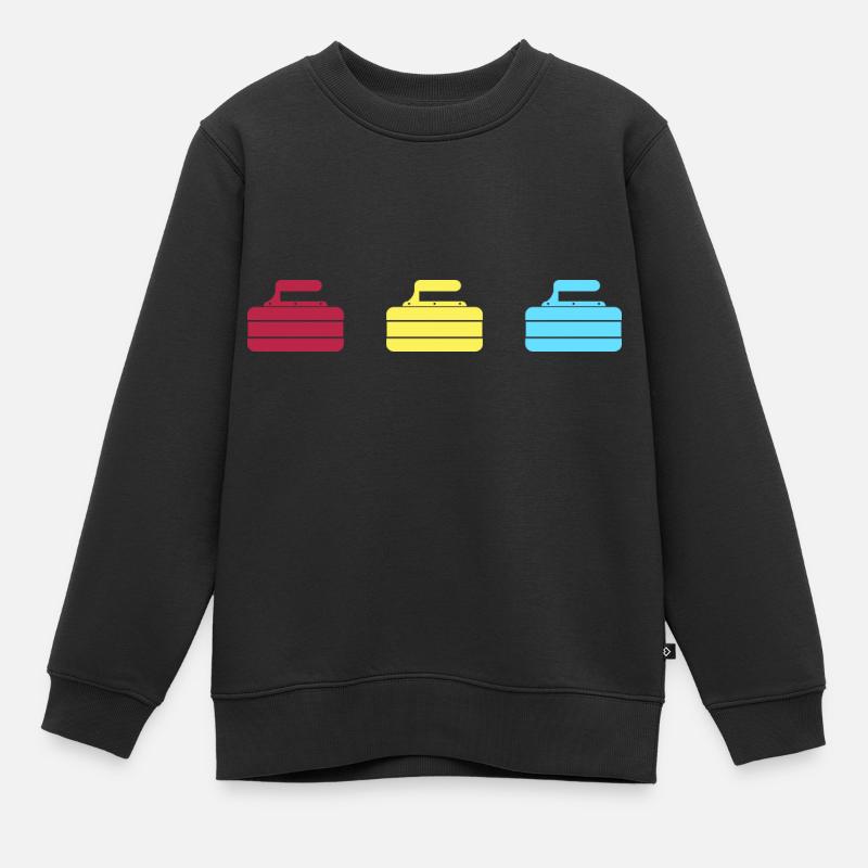 Curling Pierres de curling Curling Curling Curl - Sweat Premium enfant bio - noir
