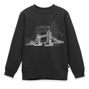 London Bridge. London Bridge - Kinder Premium Organic Sweatshirt - Schwarz - Vorne - AI Model Kid Female (0cm)