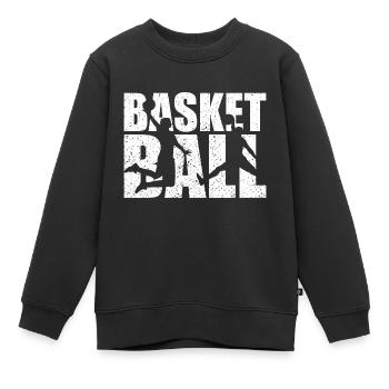 Basketball t shirt basketballer - Sweat Premium enfant bio - noir - Devant - AI Model Kid Female (0cm)