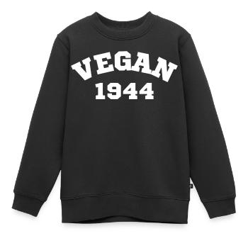 Vegan 1944 - Kinder Premium Organic Sweatshirt - Schwarz - Vorne - AI Model Kid Female (0cm)