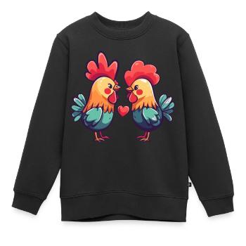 Couple Amour Couple Amoureux - Sweat Premium enfant bio - noir - Devant - AI Model Kid Female (0cm)
