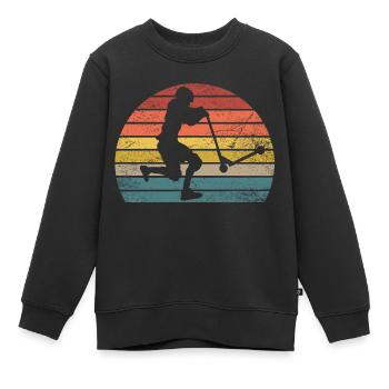Stunt Scooter Tretroller - Kinder Premium Organic Sweatshirt - Schwarz - Vorne - AI Model Kid Female (0cm)