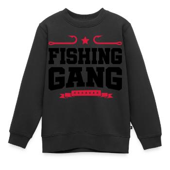 fishing gang - Kinder Premium Organic Sweatshirt - Schwarz - Vorne - AI Model Kid Female (0cm)