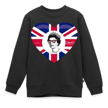 Jubilé de platine de la monarchie britannique 70e année - Sweat Premium enfant bio - noir - Devant - AI Model Kid Female (0cm)