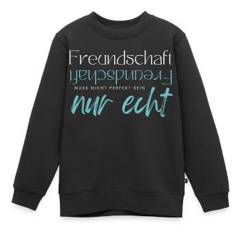 Beste Freunde FREUND Kumpel Kumpels - Kinder Premium Organic Sweatshirt - Schwarz - Vorne - AI Model Kid Female (0cm)