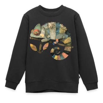 Chamäleon - Kinder Premium Organic Sweatshirt - Schwarz - Vorne - AI Model Kid Female (0cm)