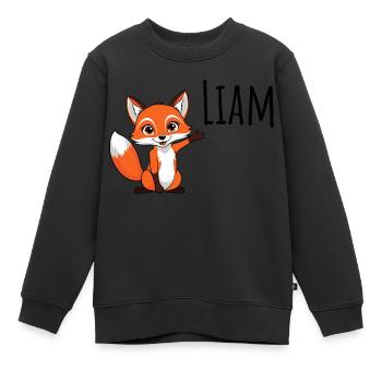 Fuchs - Mein Name ist Liam - Süßes Waldtier - Kinder Premium Organic Sweatshirt - Schwarz - Vorne - AI Model Kid Female (0cm)