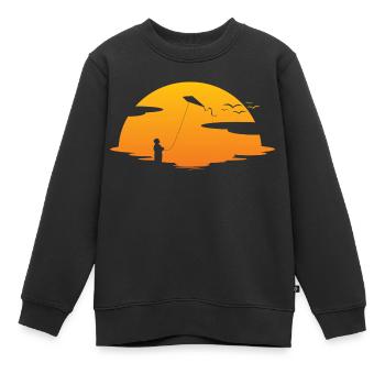 Drachenfliegen Drachensteigen Drachen fliegen - Kinder Premium Organic Sweatshirt - Schwarz - Vorne - AI Model Kid Female (0cm)