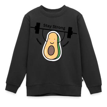 StayStrong - Kinder Premium Organic Sweatshirt - Schwarz - Vorne - AI Model Kid Female (0cm)