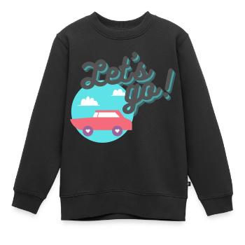 LET'S GO - Sweat Premium enfant bio - noir - Devant - AI Model Kid Female (0cm)