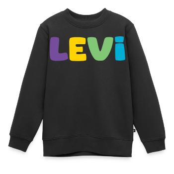 Nom - Levi - Sweat Premium enfant bio - noir - Devant - AI Model Kid Female (0cm)